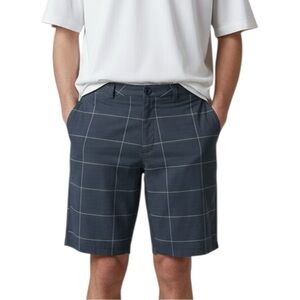 Hang Ten Navy Gray-Blue Plaid Golf Shorts Men’s Size 38 Stretch